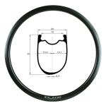 Duke Aro de carbono BACCARA 35C 3K (Frenado en disco), 18mm interior, 700c
