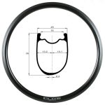 Duke Aro de carbono BACCARA 35C 3K (Frenado en Aro de carbono), 18mm interior, 700c