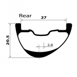 Duke Aro de carbono CRAZY JACK SLS3 6TERS RR, 27mm interior - Imagen 2