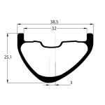 Duke Aro de carbono FURY JACK UD MAT, 32mm interior - Imagen 4