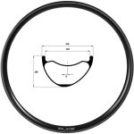 Duke Aro de carbono MARY JACK 3K RF, 40mm interior, 27.5'', 32h, negro
