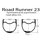 Duke Aro ROAD RUNNER 23 RB (Frenado en aro), 19.5mm interior,700c - Imagen 3