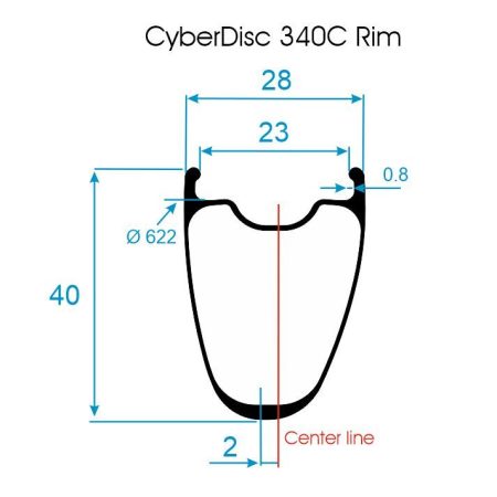 Extralite Juego de ruedas Cyberdisc 340c 24h