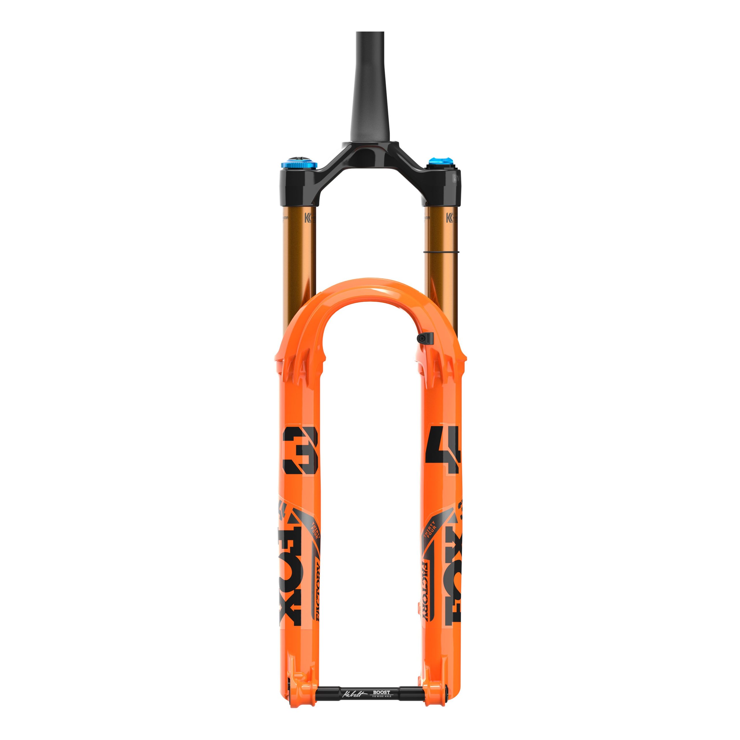 Fox 34 Horquilla Factory 29 130mm GRIP X Naranja Brillante, eje pasante, 2024