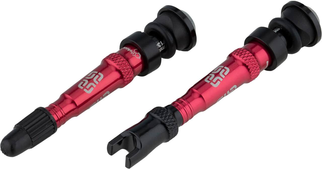 E*thirteen - Válvula - Tubeless - 2 piezas 17-27 mm rojo